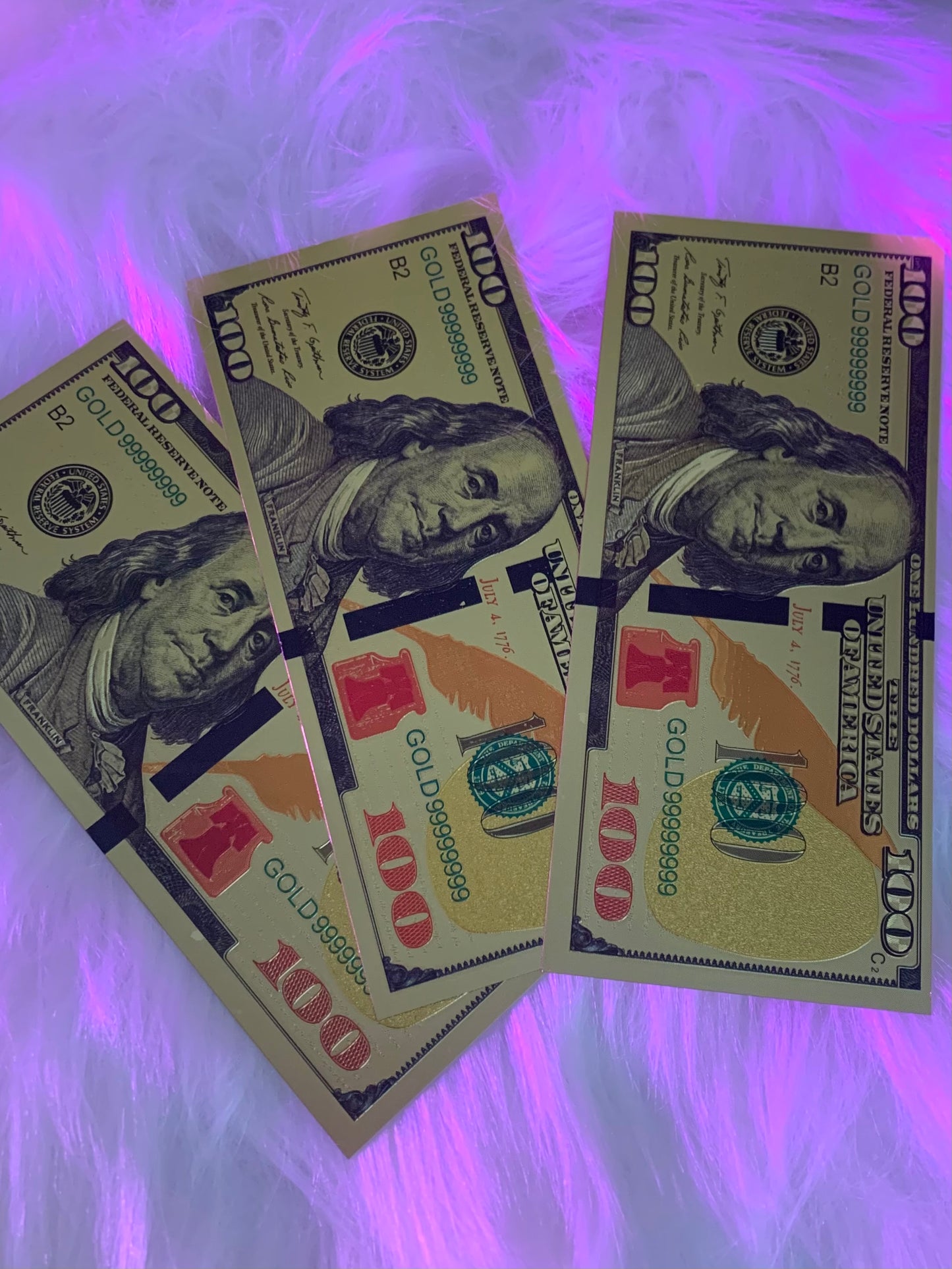 Gold 100 Dollar Bill Replica