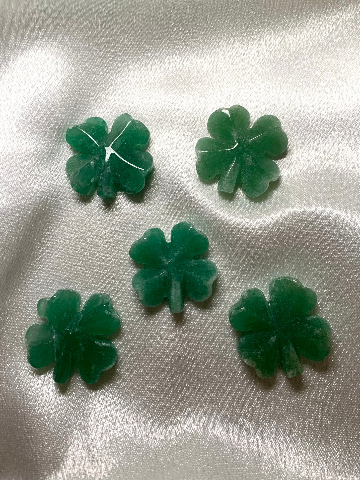 Green Aventurine Four Leaf Clover Carving
