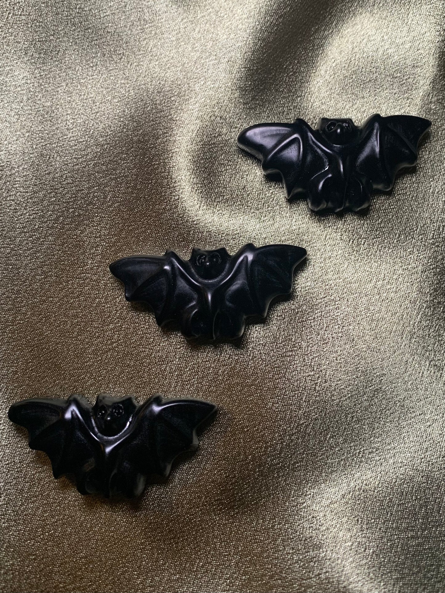 Black Obsidian Bat Carving