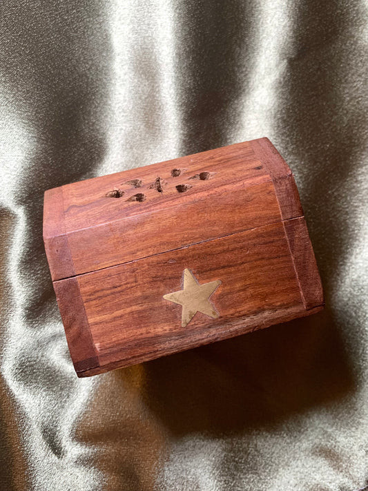 Wooden Incense Cone Box (Star)
